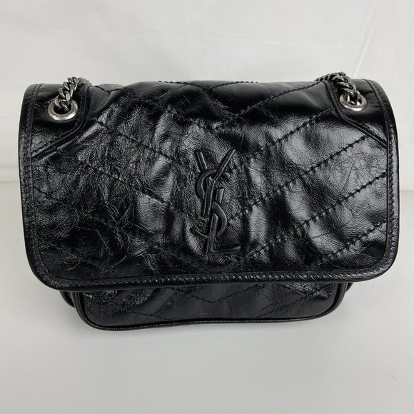 New Saint Laurent Niki Baby Crossbody in Crinkled Leather - Picture 4 of 14